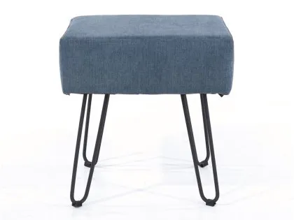 Core Soft Furnishings Blue Fabric Rectangular Stool