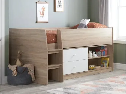 Birlea Leyton White and Oak Effect Cabin Bed Frame Birlea Leyton White and Oak Effect Cabin Bed Frame