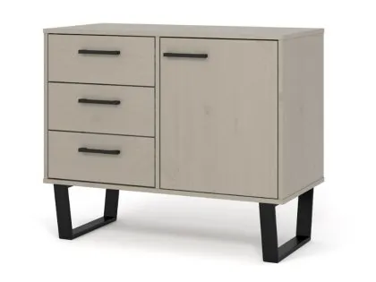 Core Texas Grey Waxed Pine 1 Door 3 Drawer Small Sideboard Core Texas Grey Waxed Pine 1 Door 3 Drawer Small Sideboard