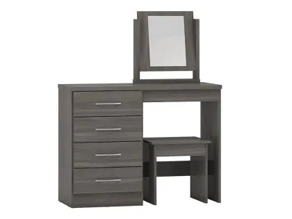 Seconique Nevada Black 4 Drawer Dressing Table and Stool Seconique Nevada Black 4 Drawer Dressing Table and Stool