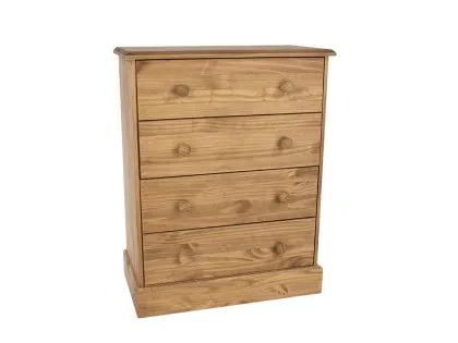 Core Cotswold Pine 4 Drawer Wooden Chest of Drawers Core Cotswold Pine 4 Drawer Wooden Chest of Drawers