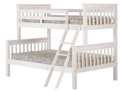 Seconique Neptune 3ft plus 4ft White Wooden Triple Bunk Bed Frame