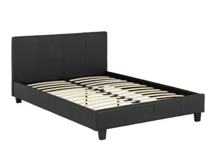 Seconique Prado 5ft King Size Black Faux Leather Bed Frame