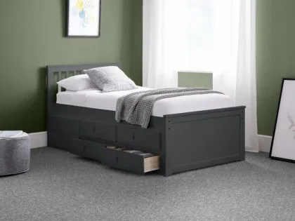 Julian Bowen Maisie 3ft Single Anthracite Wooden Guest Bed