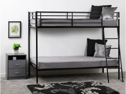 Seconique Brandon Black Metal Bunk Bed Frame Seconique Brandon Black Metal Bunk Bed Frame