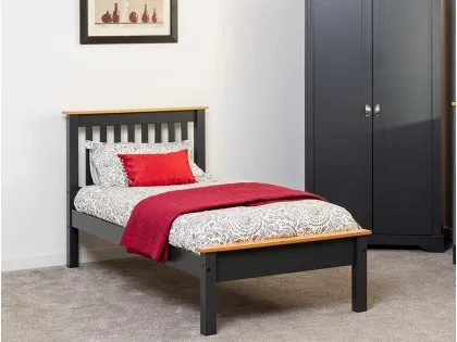 Seconique Monaco Grey and Oak Wooden Bed Frame (Low Footend) Seconique Monaco Grey and Oak Wooden Bed Frame (Low Footend)
