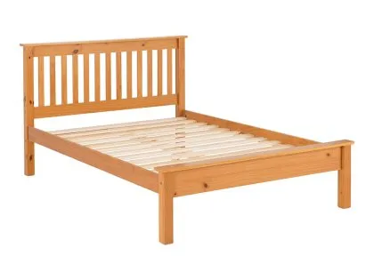 Seconique Monaco 4ft6 Double Antique Pine Wooden Bed Frame (Low Footened)