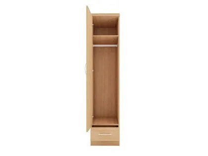 Seconique Nevada Sonoma Oak 1 Door 1 Drawer Single Wardrobe