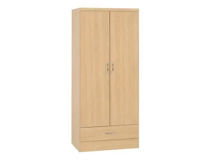 Seconique Nevada Sonoma Oak 2 Door 1 Drawer Double Wardrobe Seconique Nevada Sonoma Oak 2 Door 1 Drawer Double Wardrobe
