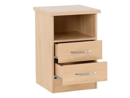 Seconique Nevada Sonoma Oak 2 Drawer Bedside Table