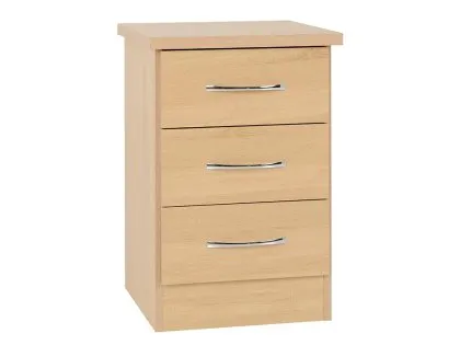 Seconique Nevada Sonoma Oak 3 Drawer Bedside Table Seconique Nevada Sonoma Oak 3 Drawer Bedside Table