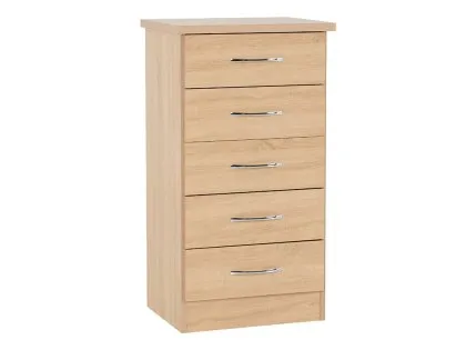 Seconique Nevada Sonoma Oak 5 Drawer Chest of Drawers Seconique Nevada Sonoma Oak 5 Drawer Chest of Drawers