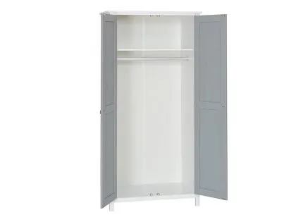 Seconique Vermont Grey and White 2 Door Double Wardrobe