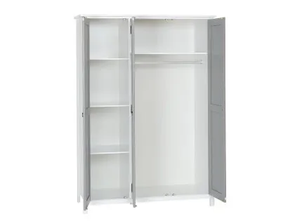 Seconique Vermont Grey and White 3 Door Triple Wardrobe