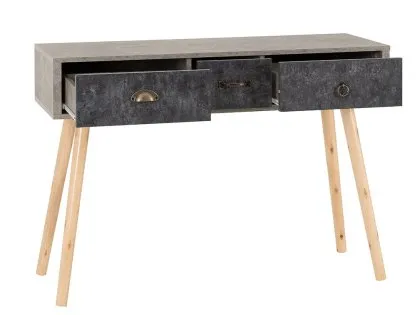 Seconique Nordic Concrete Effect 3 Drawer Console Table