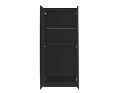 Seconique Malvern Black 2 Door Double Wardrobe