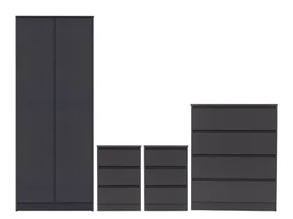 Seconique Malvern Grey 4 Piece Bedroom Furniture Package Seconique Malvern Grey 4 Piece Bedroom Furniture Package