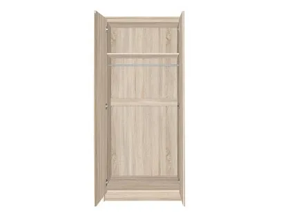 Seconique Malvern Sonoma Oak 2 Door Double Wardrobe