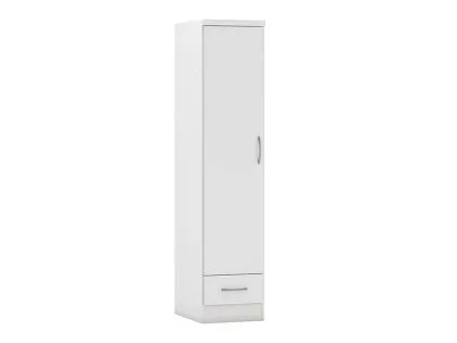 Seconique Nevada White High Gloss 1 Door 1 Drawer Wardrobe Seconique Nevada White High Gloss 1 Door 1 Drawer Wardrobe