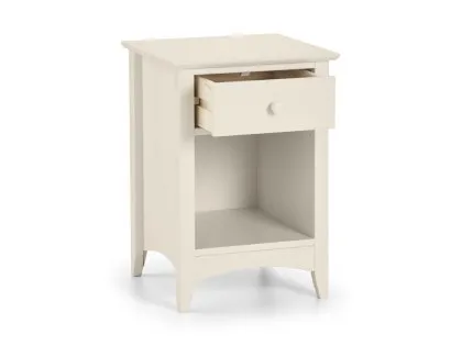 Julian Bowen Cameo 1 Drawer Ivory Wooden Bedside Table