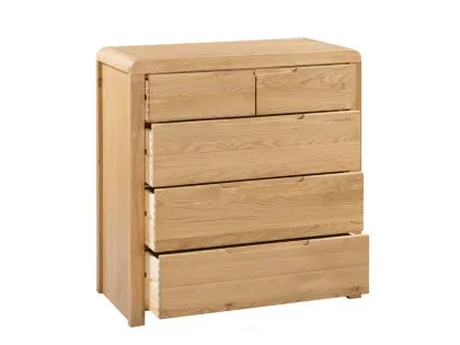 Julian Bowen Curve 3+2 Oak Chest of Drawers (Assembled)