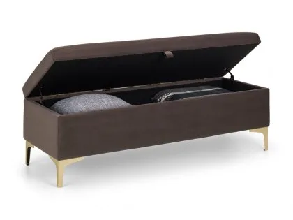 Julian Bowen Deco Truffle Velvet Fabric Blanket Box