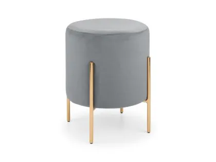 Julian Bowen Harrogate Grey Velvet Fabric Stool