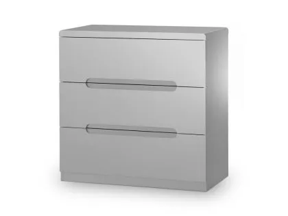 Julian Bowen Manhattan Grey High Gloss 3 Drawer Low Chest of Drawers Julian Bowen Manhattan Grey High Gloss 3 Drawer Low Chest of Drawers