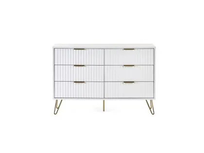 Julian Bowen Murano Matte White 6 Drawer Chest of Drawers