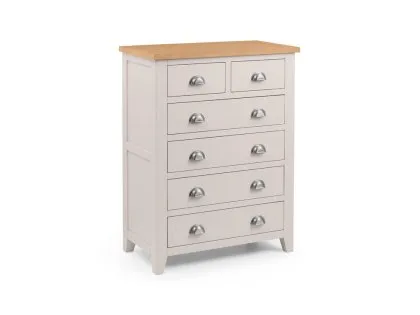 Julian Bowen Richmond Grey and Oak 4+2 Chest of Drawers (Assembled)