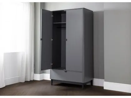 Julian Bowen Chloe Storm Grey 2 Door 1 Drawer Wardrobe