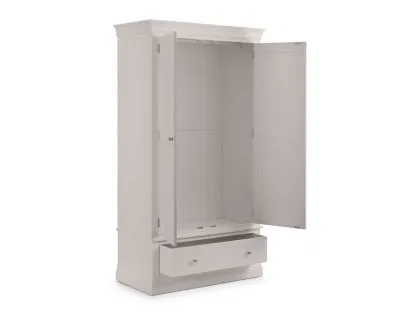 Julian Bowen Clermont Light Grey 2 Door 1 Drawer Wardrobe