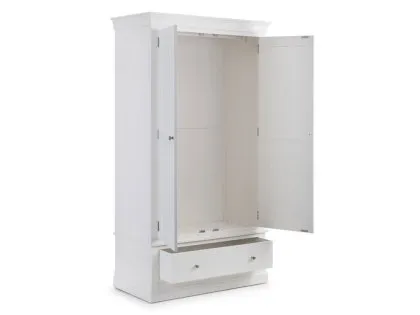 Julian Bowen Clermont White 2 Door 1 Drawer Wardrobe