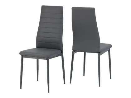 Seconique Abbey Grey Faux Leather Set of 2 Dining Chairs Seconique Abbey Grey Faux Leather Set of 2 Dining Chairs
