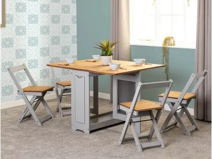 Seconique Santos Butterfly Grey and Pine Dining Table and 4 Chairs Seconique Santos Butterfly Grey and Pine Dining Table and 4 Chairs