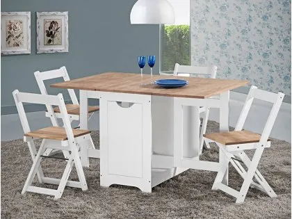 Seconique Santos Butterfly White and Pine Dining Table and 4 Chairs Seconique Santos Butterfly White and Pine Dining Table and 4 Chairs