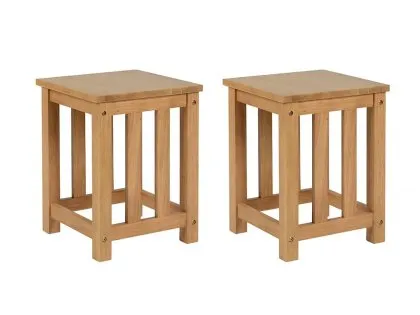Seconique Richmond Oak Set of 2 Dining Table Stools Seconique Richmond Oak Set of 2 Dining Table Stools