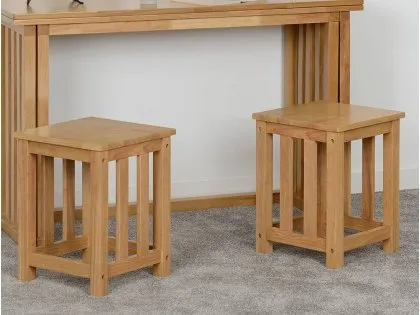 Seconique Richmond Oak Set of 2 Dining Table Stools