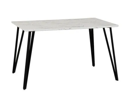 Seconique Marlow 130cm White Marble Effect Dining Table Seconique Marlow 130cm White Marble Effect Dining Table