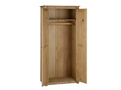 Seconique Panama Waxed Pine 2 Door Wardrobe