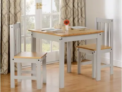 Seconique Ludlow Grey and Oak Dining Table and 2 Chair Set Seconique Ludlow Grey and Oak Dining Table and 2 Chair Set
