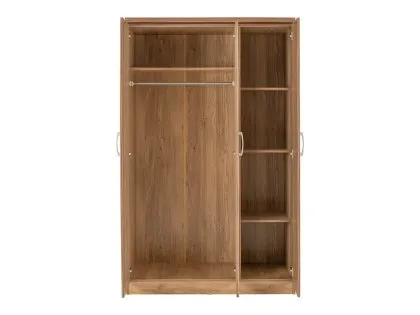 Seconique Charles Oak 3 Door Mirrored Triple Wardrobe