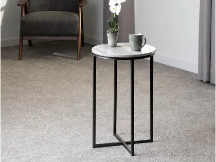 Seconique Dallas Marble Effect and Black Lamp Table Seconique Dallas Marble Effect and Black Lamp Table