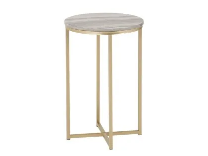 Seconique Dallas Marble Effect Lamp Table