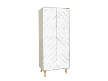 Seconique Dixie Grey and White 2 Door Double Wardrobe Seconique Dixie Grey and White 2 Door Double Wardrobe