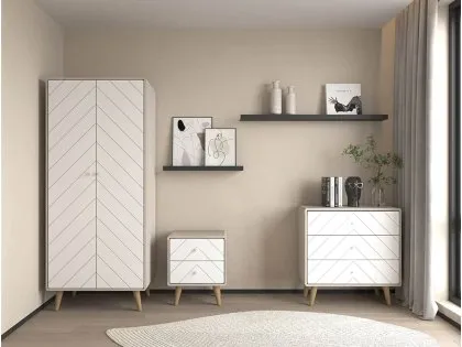 Seconique Dixie Grey and White 3 Piece Bedroom Furniture Package Seconique Dixie Grey and White 3 Piece Bedroom Furniture Package
