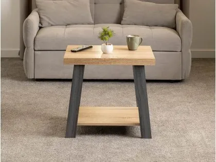 Seconique Eddie Sonoma Oak Lamp Table Seconique Eddie Sonoma Oak Lamp Table