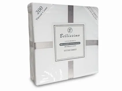 Harwood Textiles Bellissimo 200TC Extra Deep White Fitted Sheet Harwood Textiles Bellissimo 200TC Extra Deep White Fitted Sheet