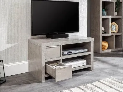 GFW Bloc Concrete Effect 2 Drawer TV Cabinet