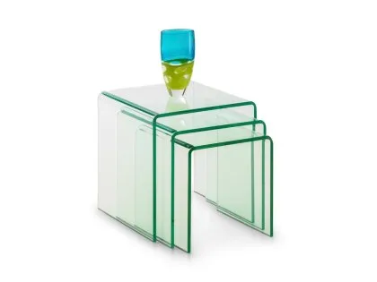 Julian Bowen Amalfi Clear Glass Nest of Tables Julian Bowen Amalfi Clear Glass Nest of Tables